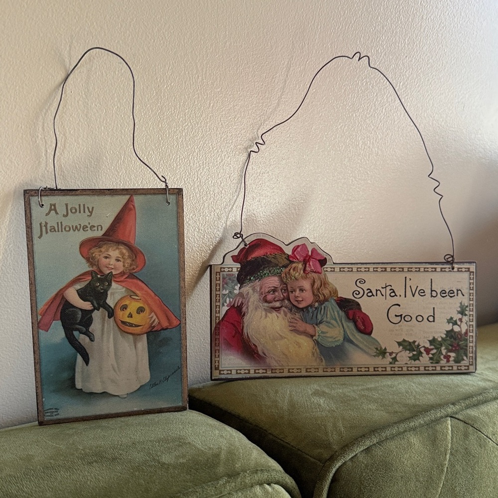 Vintage Style Holiday Hanging Signs